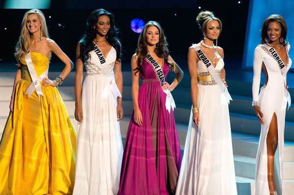 The 5 Finalists for the Crown of Miss USA 2012  in Las Vegas, Nevada on Sunday, June 3, 2012.