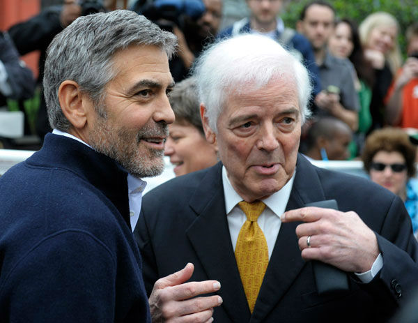 Actor George Clooney, left, and his father Nick...