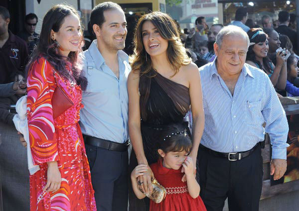 Salma Hayak, at center, her daughter Valentina...