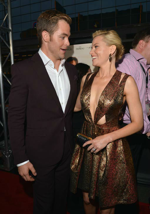 Actors Chris Pine and Elizabeth Banks attend the...