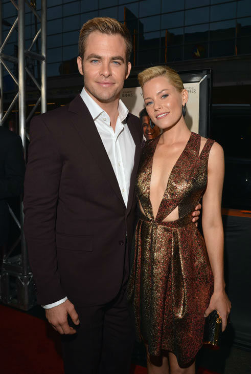 Actors Chris Pine and Elizabeth Banks attend the...