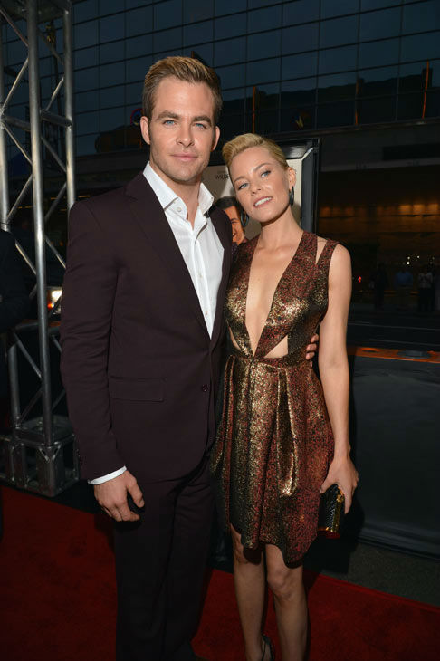 Actors Chris Pine and Elizabeth Banks attend the...