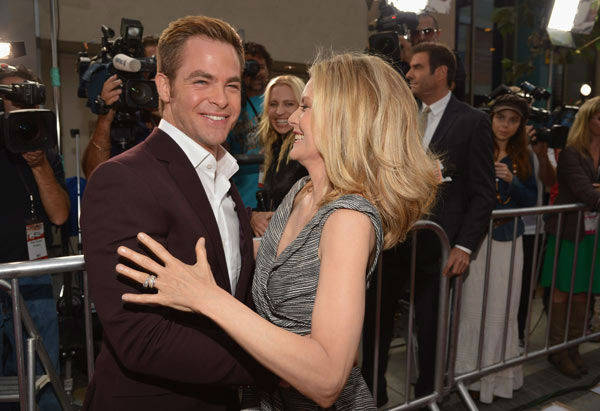 Actors Chris Pine and Michelle Pfeiffer attend...
