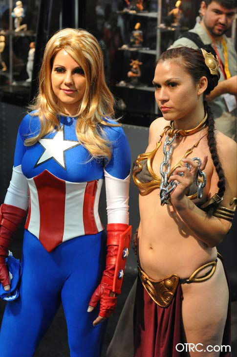 Fans dressed as Marvel's 'American Dream' and...