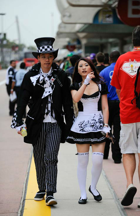 Costumed characters on the first day of the Comic-Con convention held at the San Diego Convention Center on Thursday July 12, 2012, in San Diego.