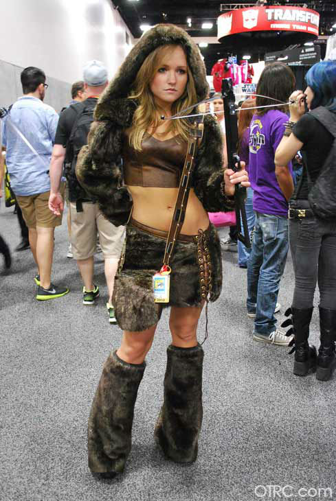 A fan dressed in costume appears in a photo at San Diego Comic-Con on Sunday, July 15, 2012.