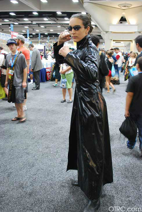 A fan dressed as a character from 'The Matrix' appears in a photo at San Diego Comic-Con on Sunday, July 15, 2012.