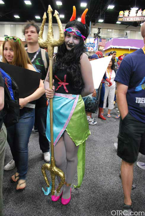 A fan dressed in costume appears in a photo at San Diego Comic-Con on Sunday, July 15, 2012.
