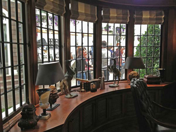 Pictured is a desk inside Grayson Manor from the...