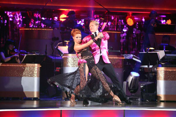Carson Kressley and Anna Trebunskaya appear in a still from the 2011 season 13 of 'Dancing With The Stars.'
