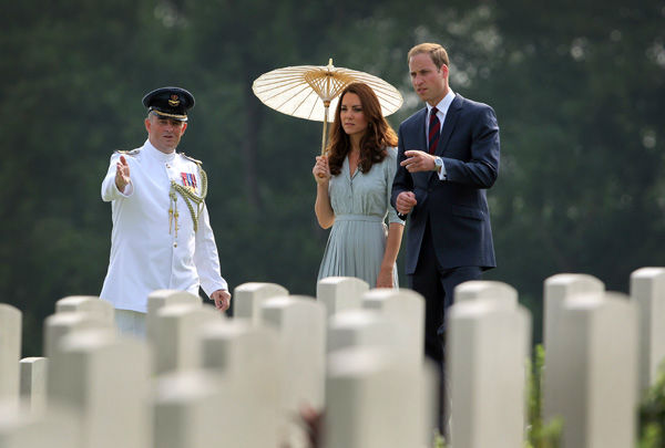 Britain's Prince William, right, and his wife...