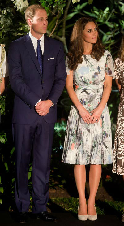 Britain's Prince William and his wife Catherine,...