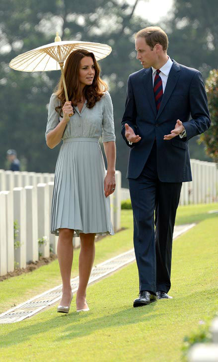 Britain's Prince William, and his wife Kate, the...