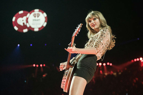 Singer Taylor Swift performs onstage during the...
