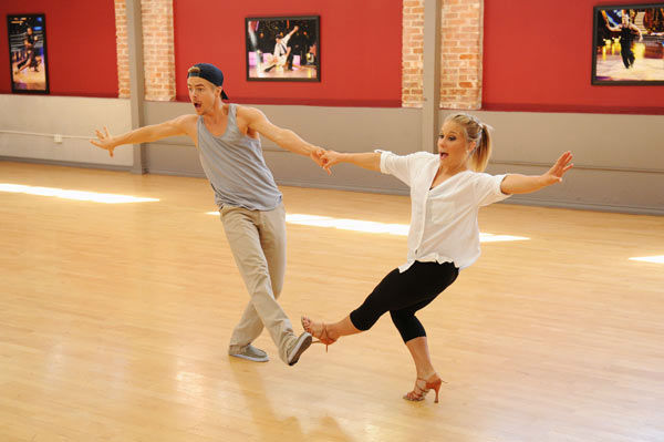 Shawn Johnson and three-time champ Derek Hough...