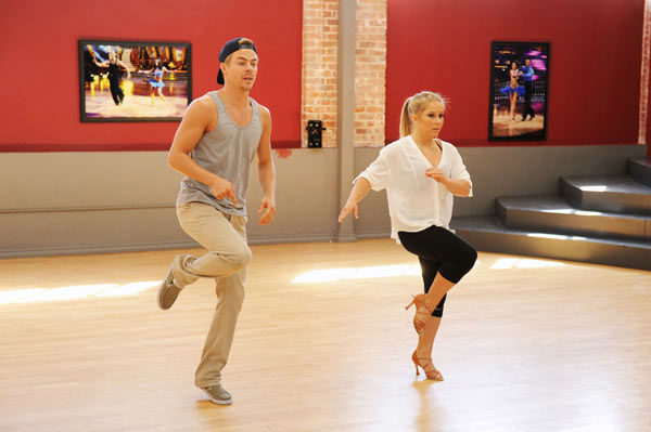 Shawn Johnson and three-time champ Derek Hough...