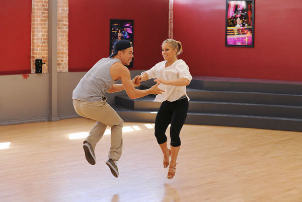 Shawn Johnson and three-time champ Derek Hough...