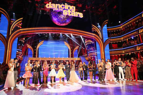 The cast appears in a still from 'Dancing With...