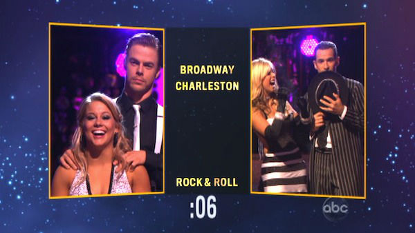 Shawn Johnson and Derek Hough appear in a still...
