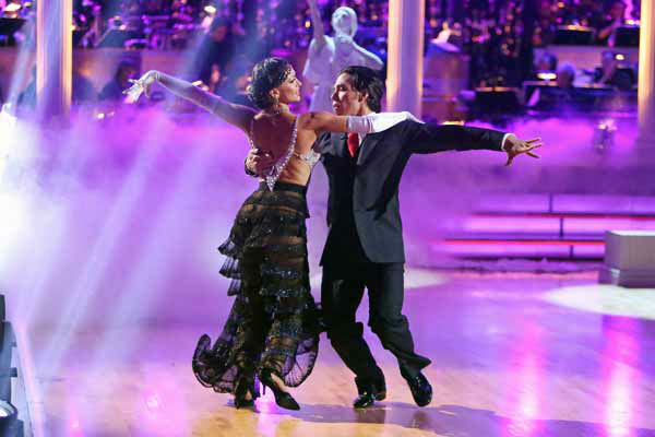 Apolo Anton Ohno and Karina Smirnoff appear in a...