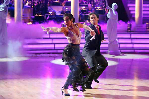 Apolo Anton Ohno and Karina Smirnoff appear in a...