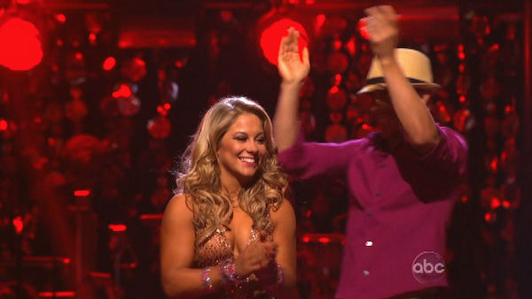 Shawn Johnson and Derek Hough appear in a still...