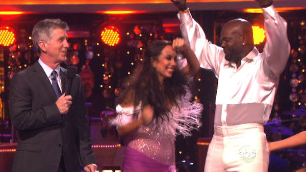 Emmitt Smith and Cheryl Burke appear in a still from 'Dancing With The Stars: All-Stars' on October 15, 2012.