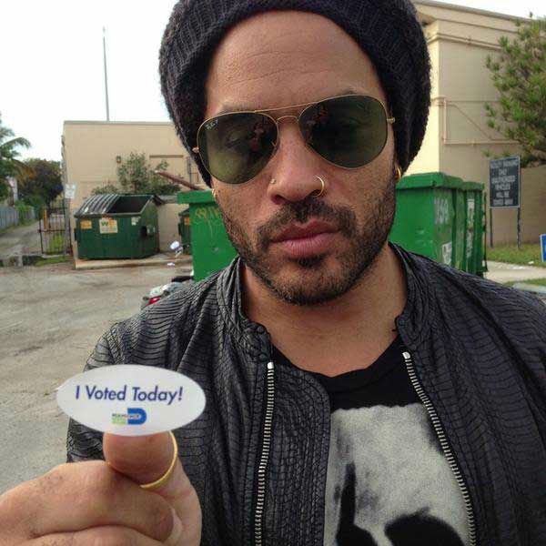 Lenny Kravitz appears in a Twitter photo posted...