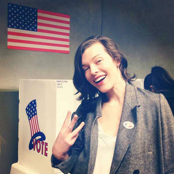 Milla Jovovich appears in a Twitter photo posted...