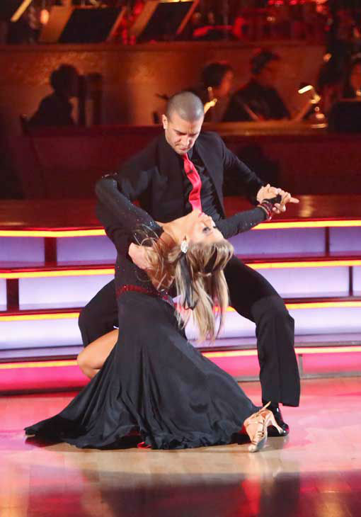 Shawn Johnson and Mark Ballas appear in a still...