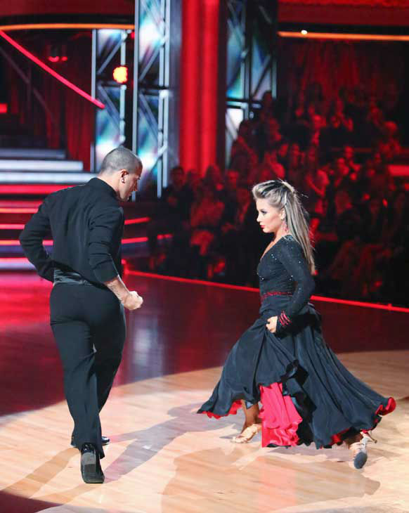 Shawn Johnson and Mark Ballas appear in a still...
