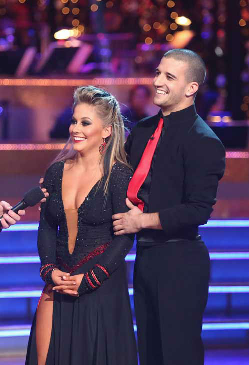 Shawn Johnson and Mark Ballas appear in a still...