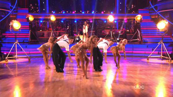 Kylie Minogue sang 'Locomotion' accompanied by...