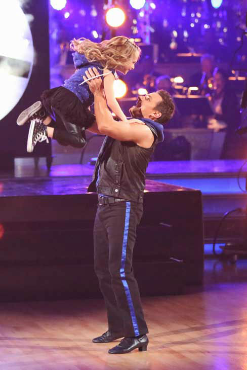 Former member of the boy band 98 Degrees, Drew Lachey and his partner Anna Trebunskaya returned to the ballroom with his daughter for the 'Dancing With The Stars: All-Stars' finale on November 27, 2012.