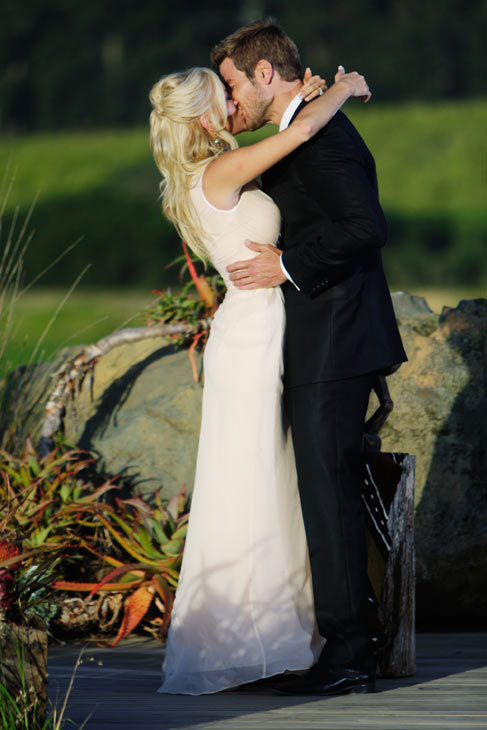 Brad Womack kisses his future wife, Emily...