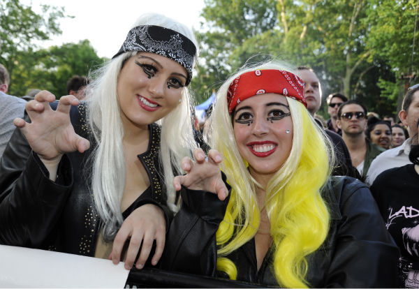 Fans watch Lady Gaga performing live in Central...