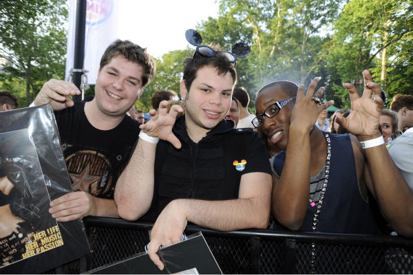 Fans watch Lady Gaga performing live in Central...