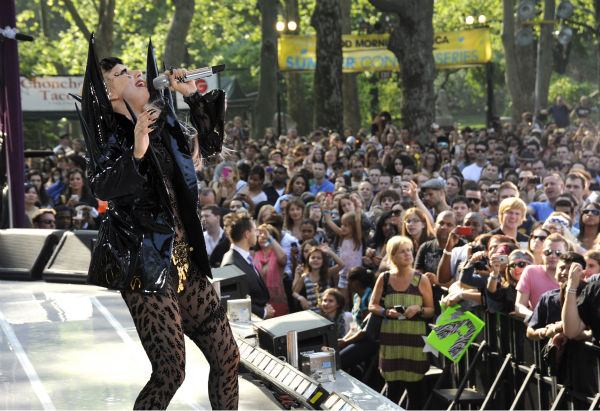 Lady Gaga performs live in Central Park to kick...