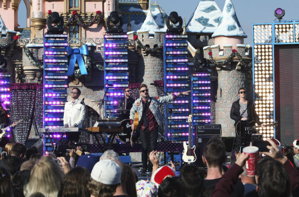The band OneRepublic appears at the 2011 Disney Parks Christmas Day Parade at Disneyland in Anaheim, California, on Nov. 5, 2011. The show airs Christmas Day, at various times across the country, on ABC.