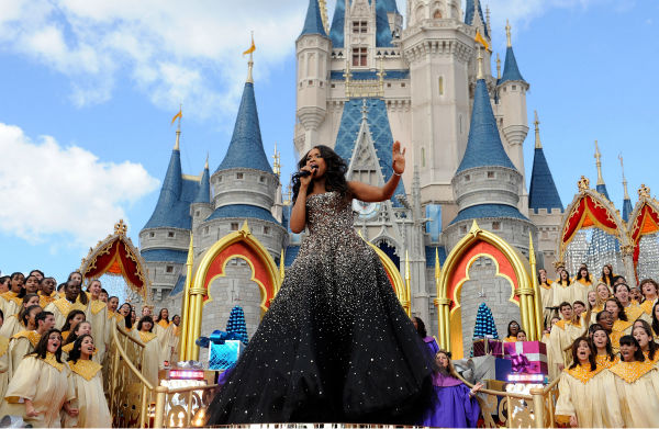 Jennifer Hudson appears at the 2011 Disney Parks Christmas Day Parade at Walt Disney World's Magic Kingdom in Florida. The special airs Christmas Day, at various times across the country, on ABC.