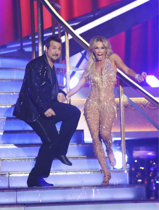 Joey Fatone and Kym Johnson appear in a still...