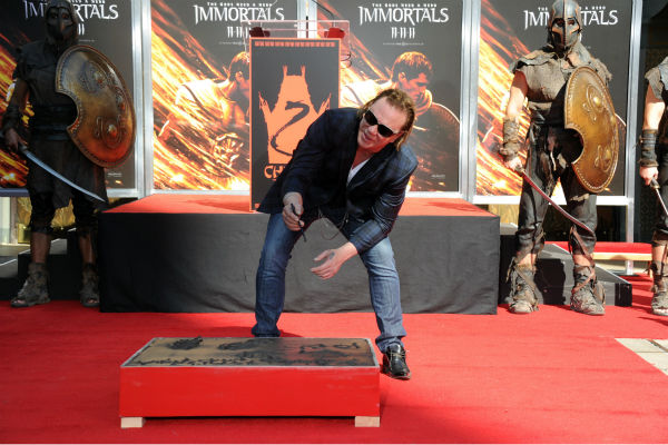 Actor Mickey Rourke is immortalized at his Hand...