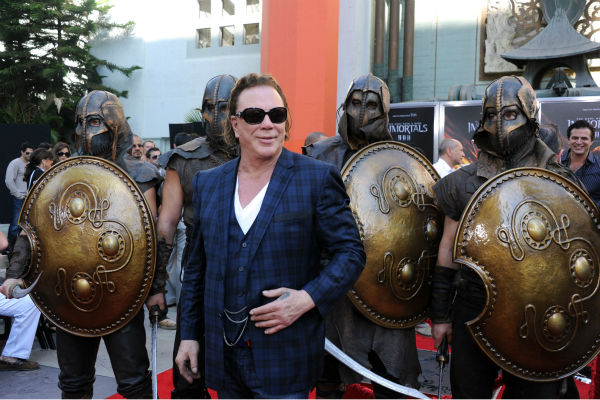 Actor Mickey Rourke is immortalized at his Hand...