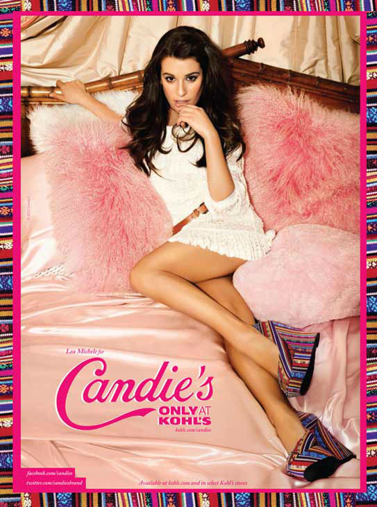 Lea Michele poses in an ad for Candie's Spring...