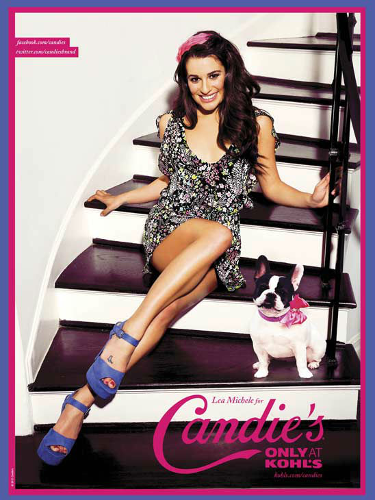 Lea Michele poses in an ad for Candie's Spring...
