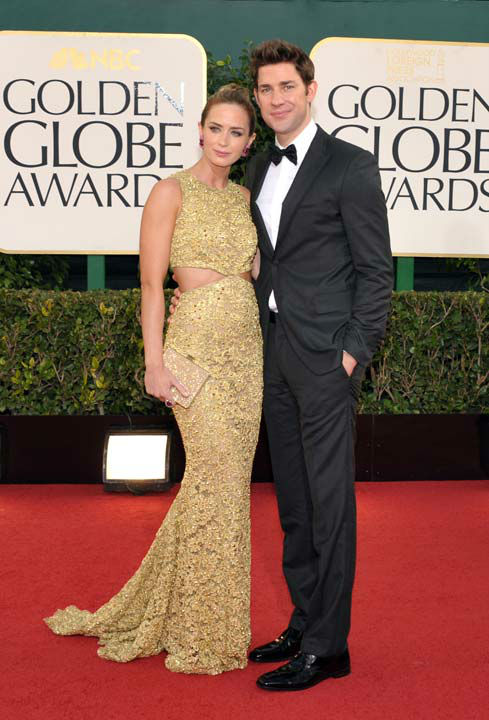 Actress Emily Blunt, left, and actor John...