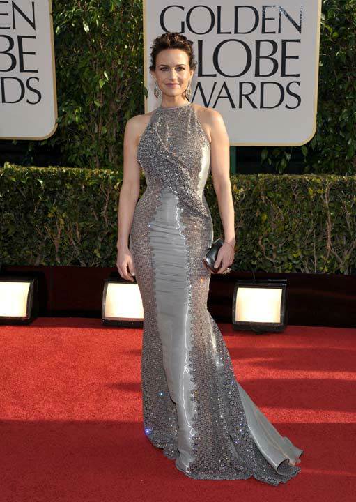 Carla Gugino arrives at the 70th Annual Golden...
