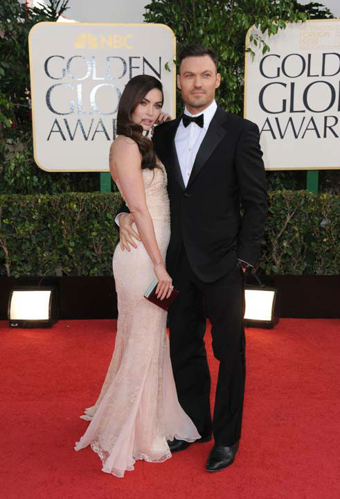 Actors Megan Fox, left, and Brian Austin Green...