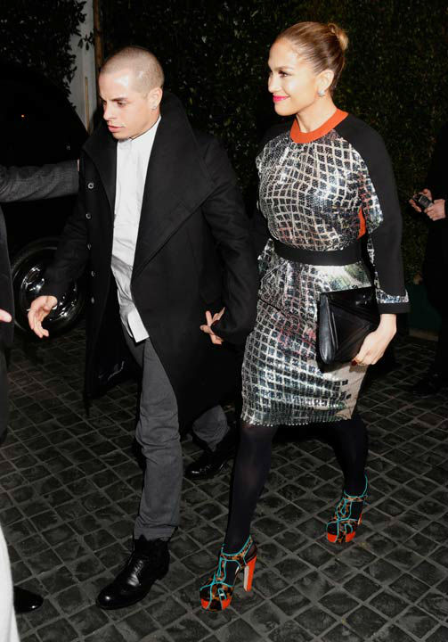 Casper Smart and Jennifer Lopez attend the...