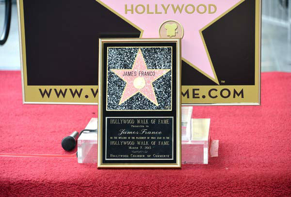 A general view of the atmosphere at a ceremony honoring James Franco with a star on The Hollywood Walk of Fame on March 7, 2013 in Hollywood, California.